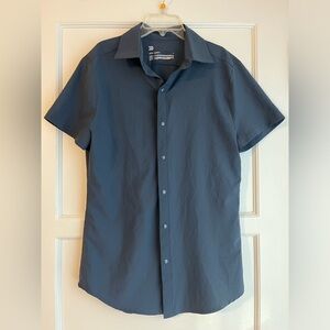 ALL IN MOTION blue snap button down short sleeve shirt